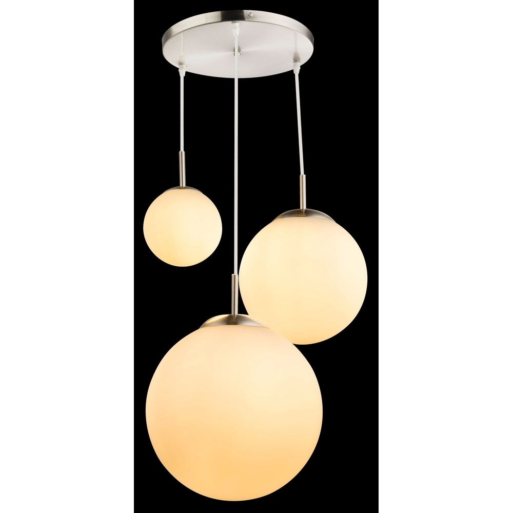 Design hanglamp Joel nikkel met wit Globo 9007371355044