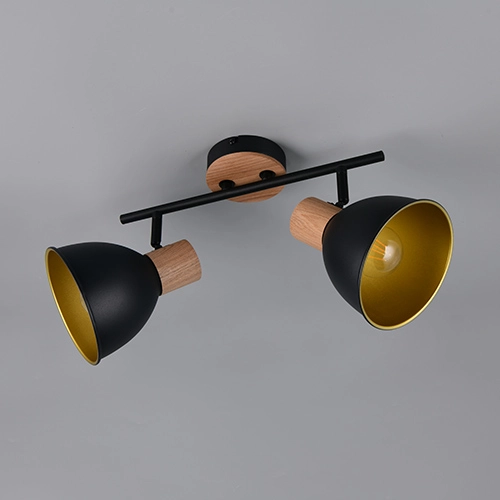 Plafondlamp Delume dubbel zwart Trio 4017807672275