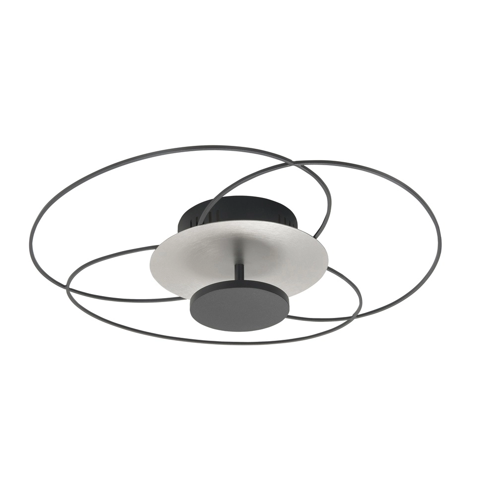 Plafondlamp Fiore zwart met nikkel
