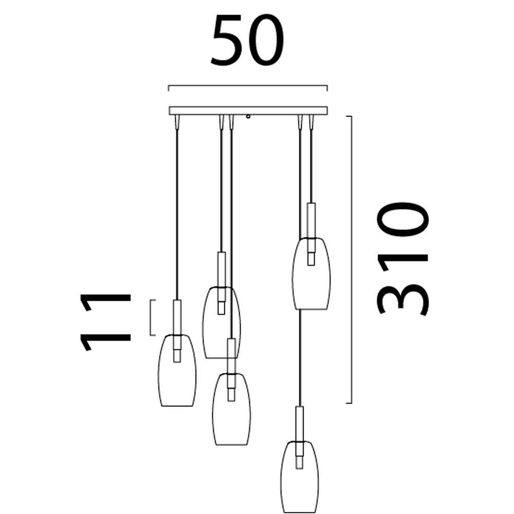 5L vide hanglamp Lido Olive met Ø 11,5cm helder glas Masterlight 8718121335513