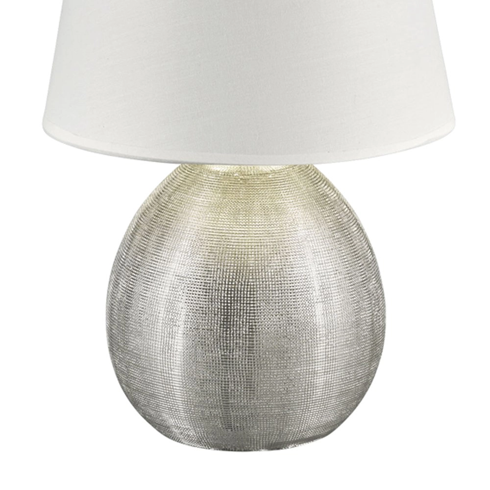 Tafellamp Luxor 35cm zilver met wit Trio 4017807346015