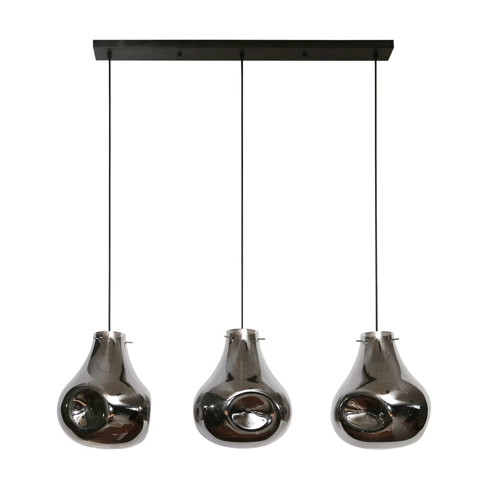 Smoke glazen hanglamp Dent 3-lichts Lyora 8716803511620