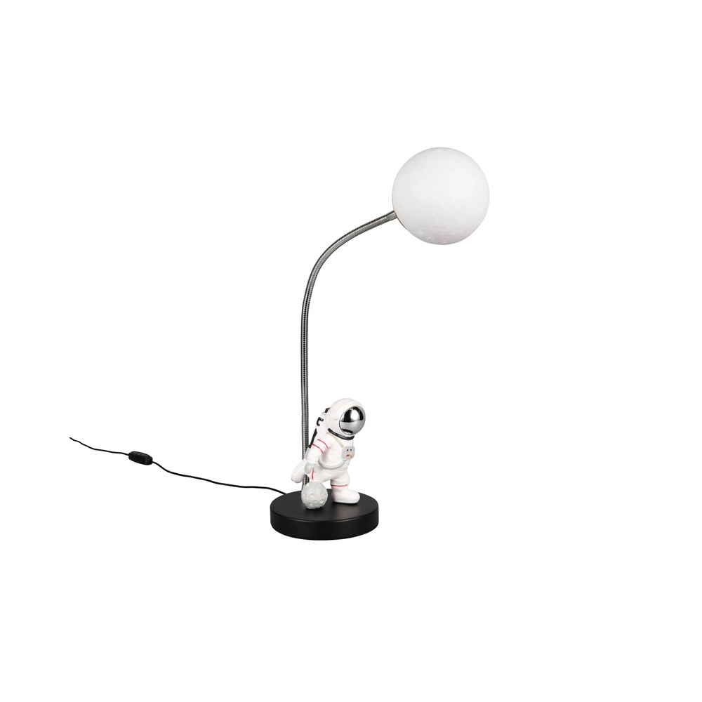 Tafellamp Arm zwart met wit Trio 4017807671520