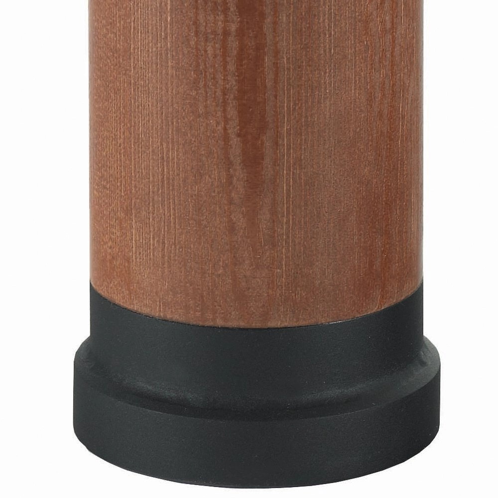 Landelijke terraslamp Selhalm 49cm zwart met hout Franssen 7042891450666