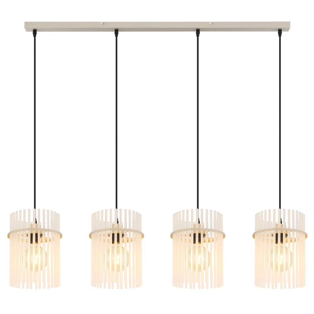 4-lichts hanglamp Gorley zand bruin met glas Globo 9007371572717