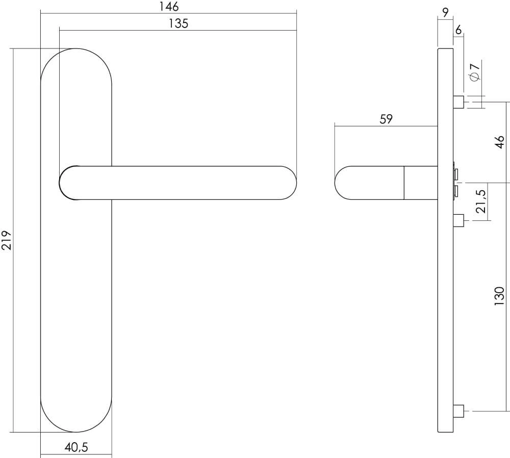Deurklink Rond blind RVS Intersteel 8714186171936