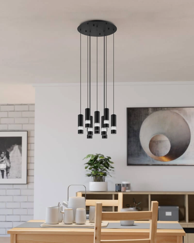 Ronde hanglamp Bernabeta zwart 10-lichts Stars of Light 9002759397081