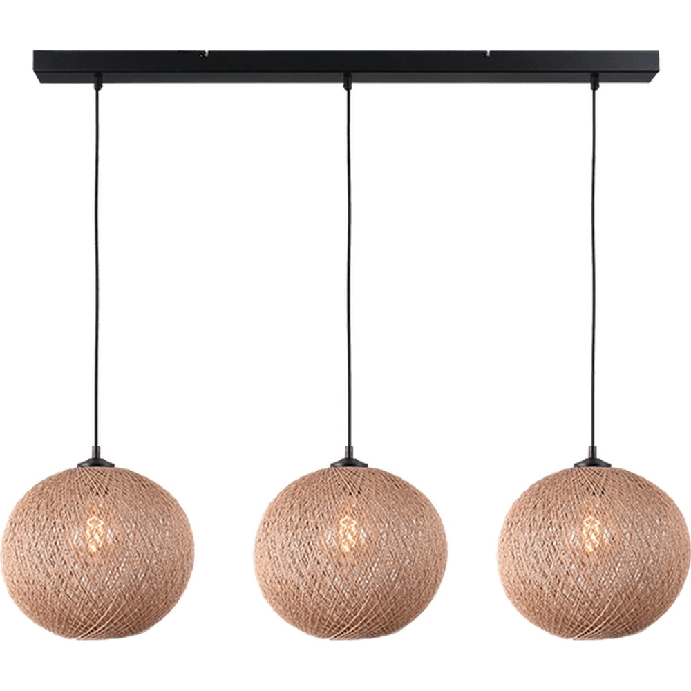 3-lichts hanglamp Corda rotan Ø 30cm