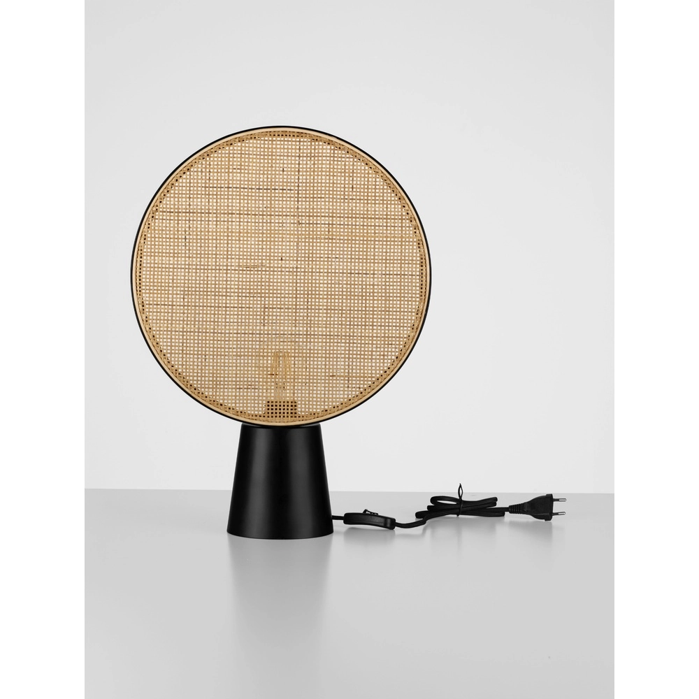 Tafellamp Tiera Ø 35cm rotan met zwart Lyora 5212017477552