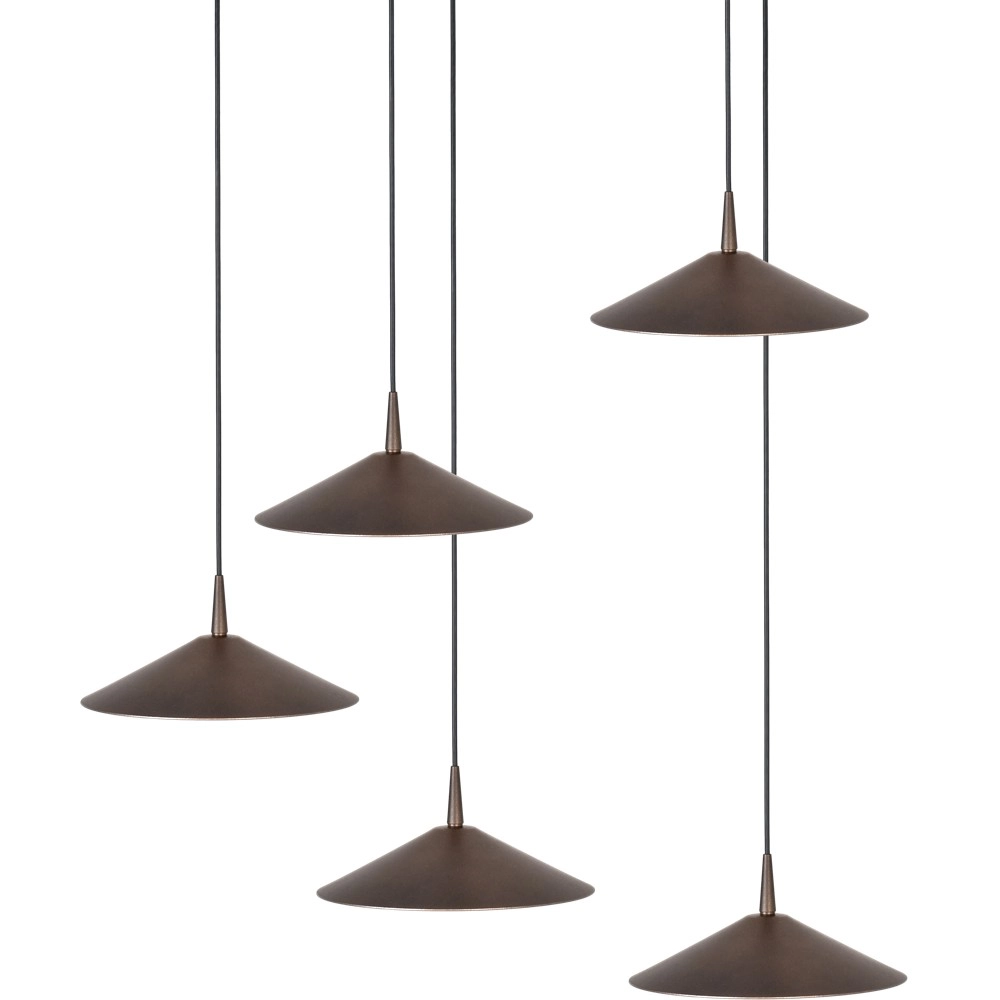 5-lichts hanglamp Ceppo cacao bruin Ø 22cm rond Masterlight 8718121358772