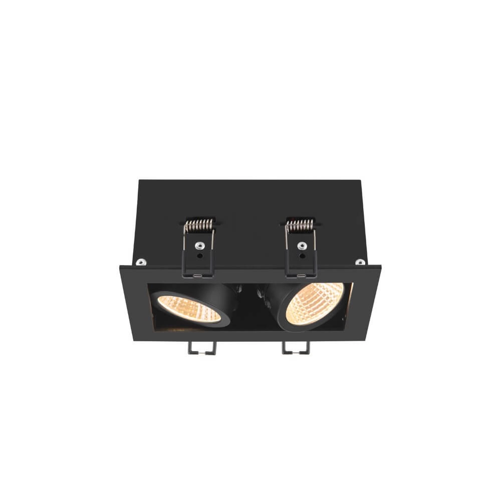 Vierkante led inbouwspot Kadux Double 2x Led - zwart - 3000K