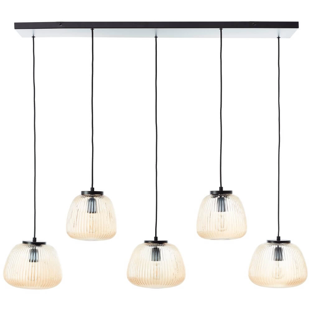 5-lichts hanglamp Kaizen zwart met wit Brilliant 4004353447204