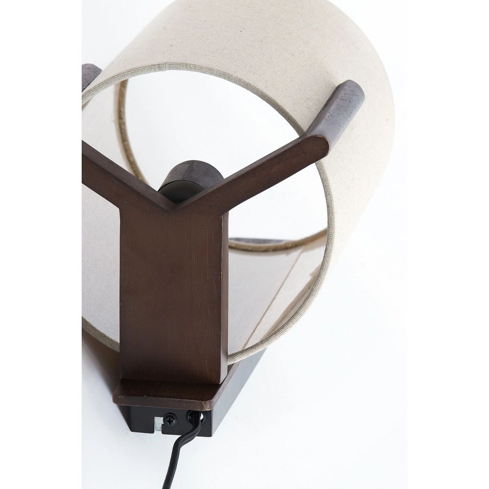 Danish design wandlamp Litto walnoot bruin met linnen Light & Living 8717807792732