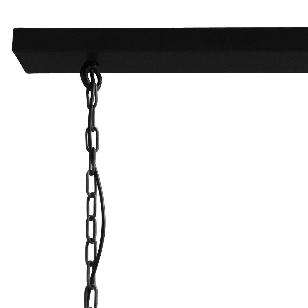 Landelijke eettafellamp Industria 3x27 3-lichts zwart met bruin Masterlight 8718121230313