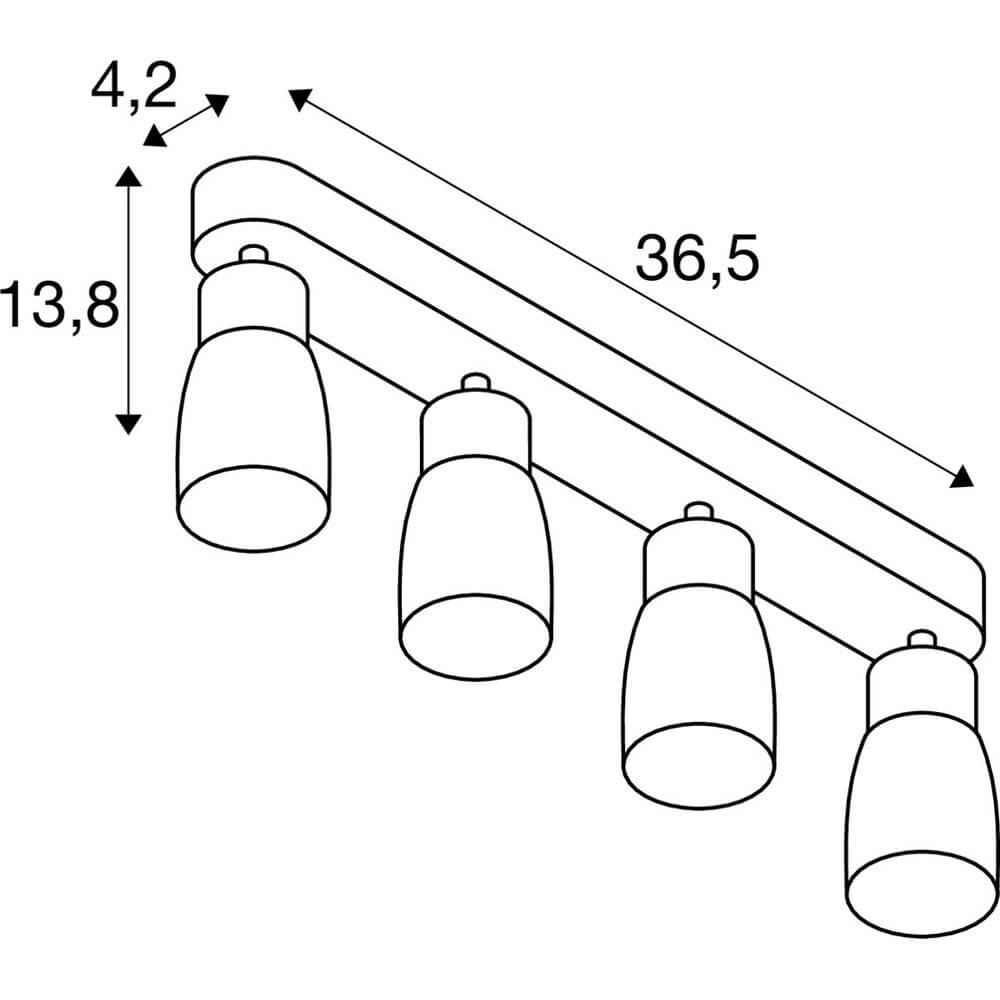 Spot Puri 2.0 Dome zwart-goud 4-lichts SLV 4024163293730