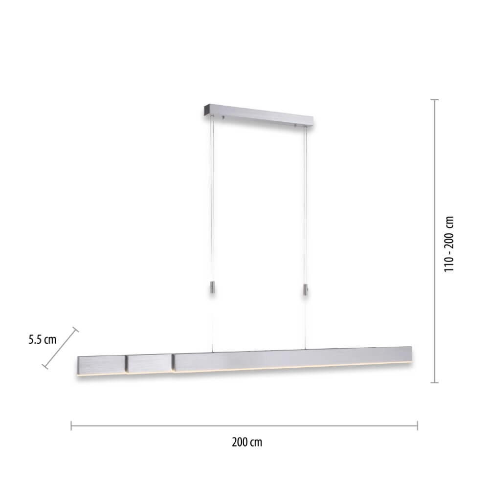 Led hanglamp Pure-Moto geborsteld metaal Paul Neuhaus 4012248363775