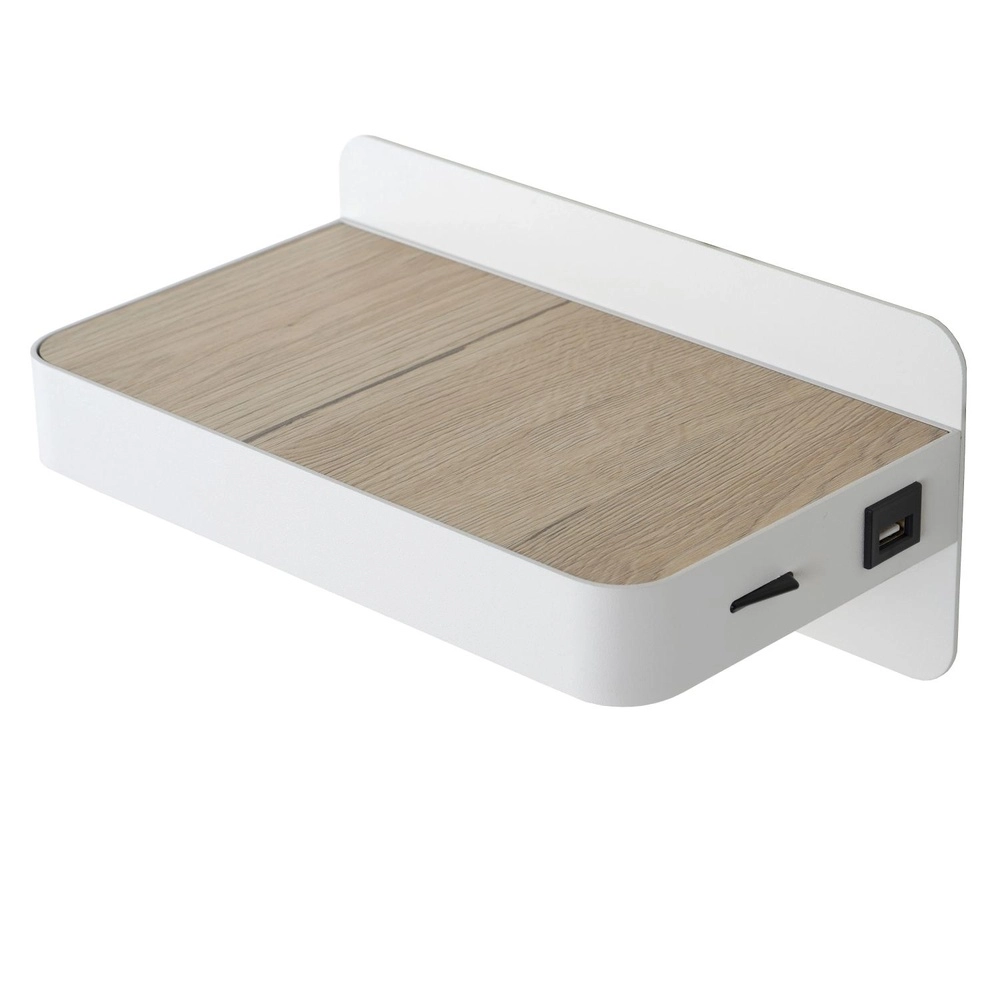 Bedlampje Atkin met USB oplaadpunt wit Lucide 5411212770837