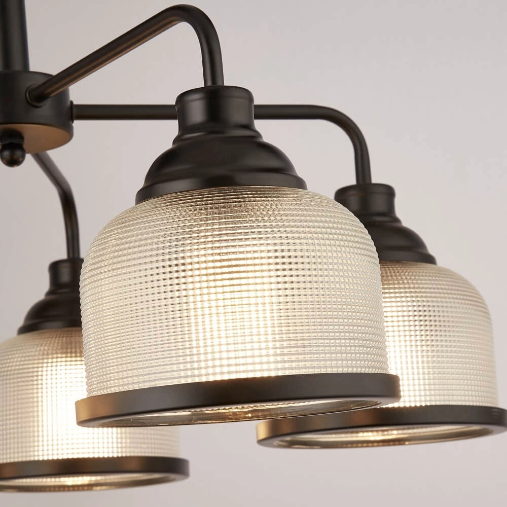 5-lichts hanglamp Highworth zwart Searchlight 5053423206295
