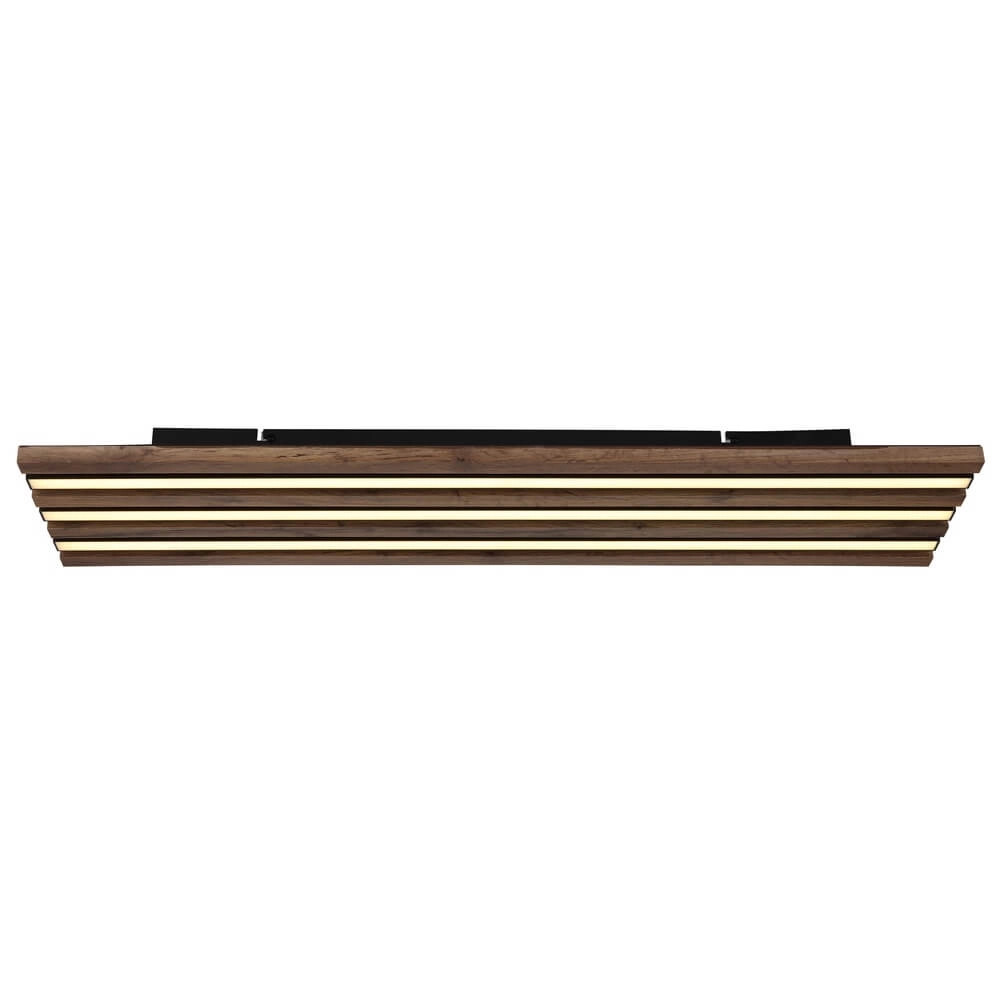 Plafondlamp Hayden zwart met hout 80cm Globo 9007371519644
