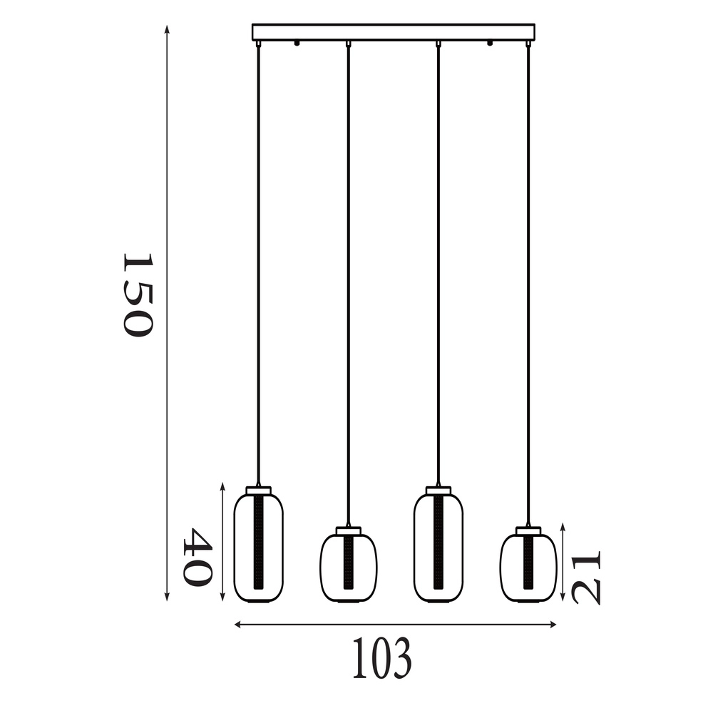 Design hanglamp Lille met amber glas Searchlight 5053423299457