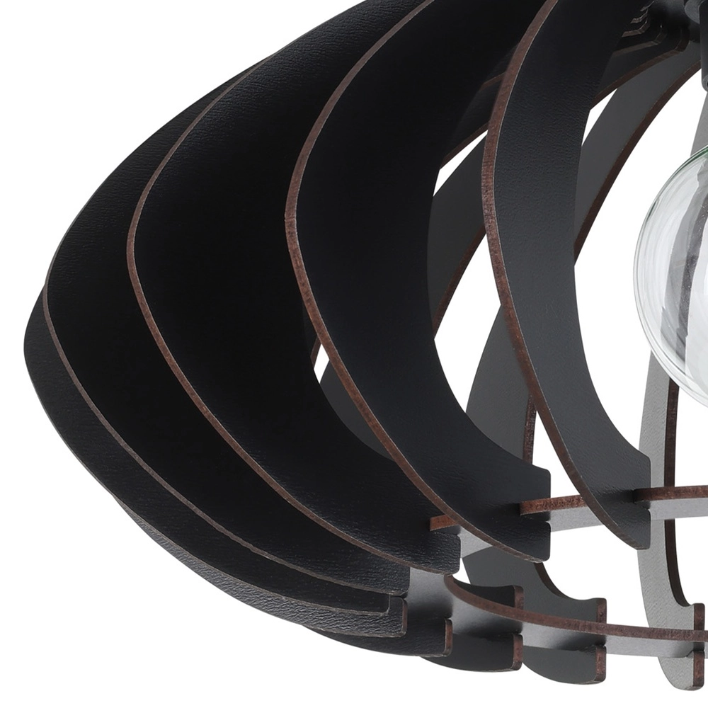 Houten plafondlamp Cossano 3 zwart - Ø 38cm Eglo 9008606291373