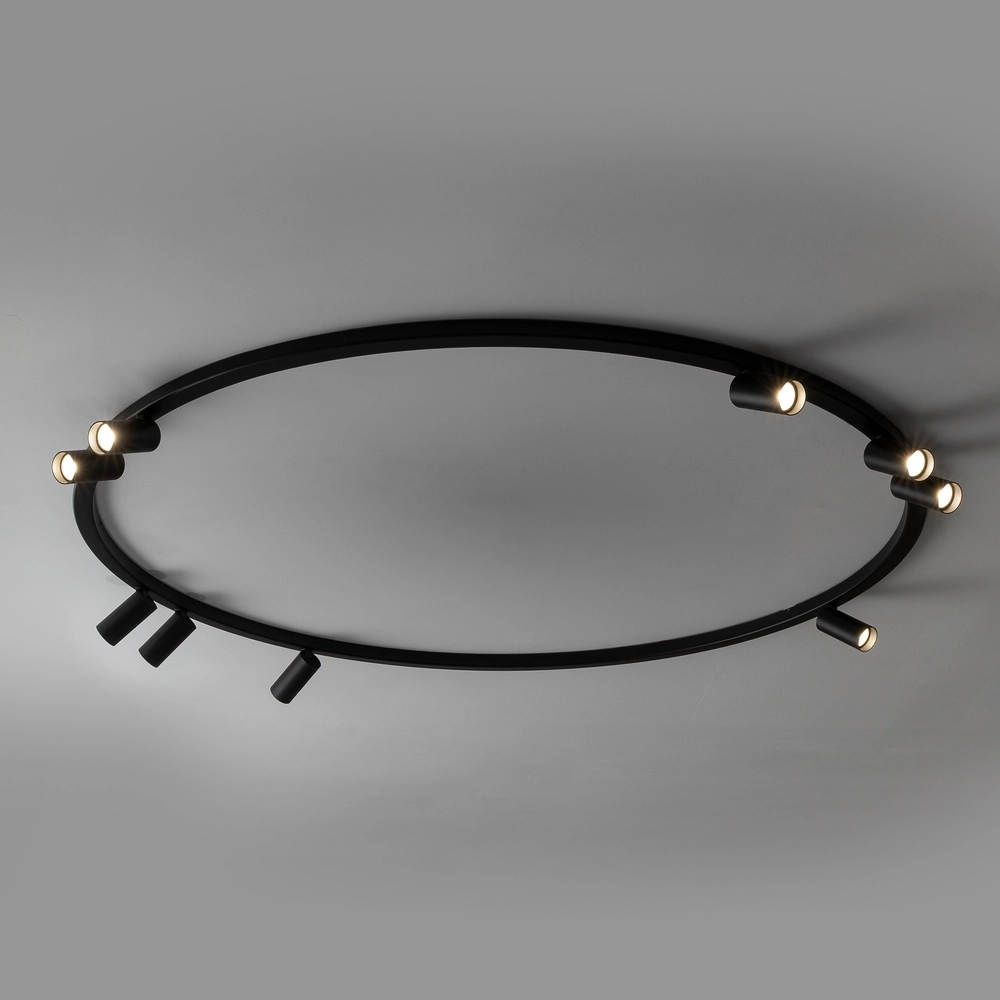 Cirkel opbouwspots Fourty 9x GU10 - zwart Lyora 5903139119504