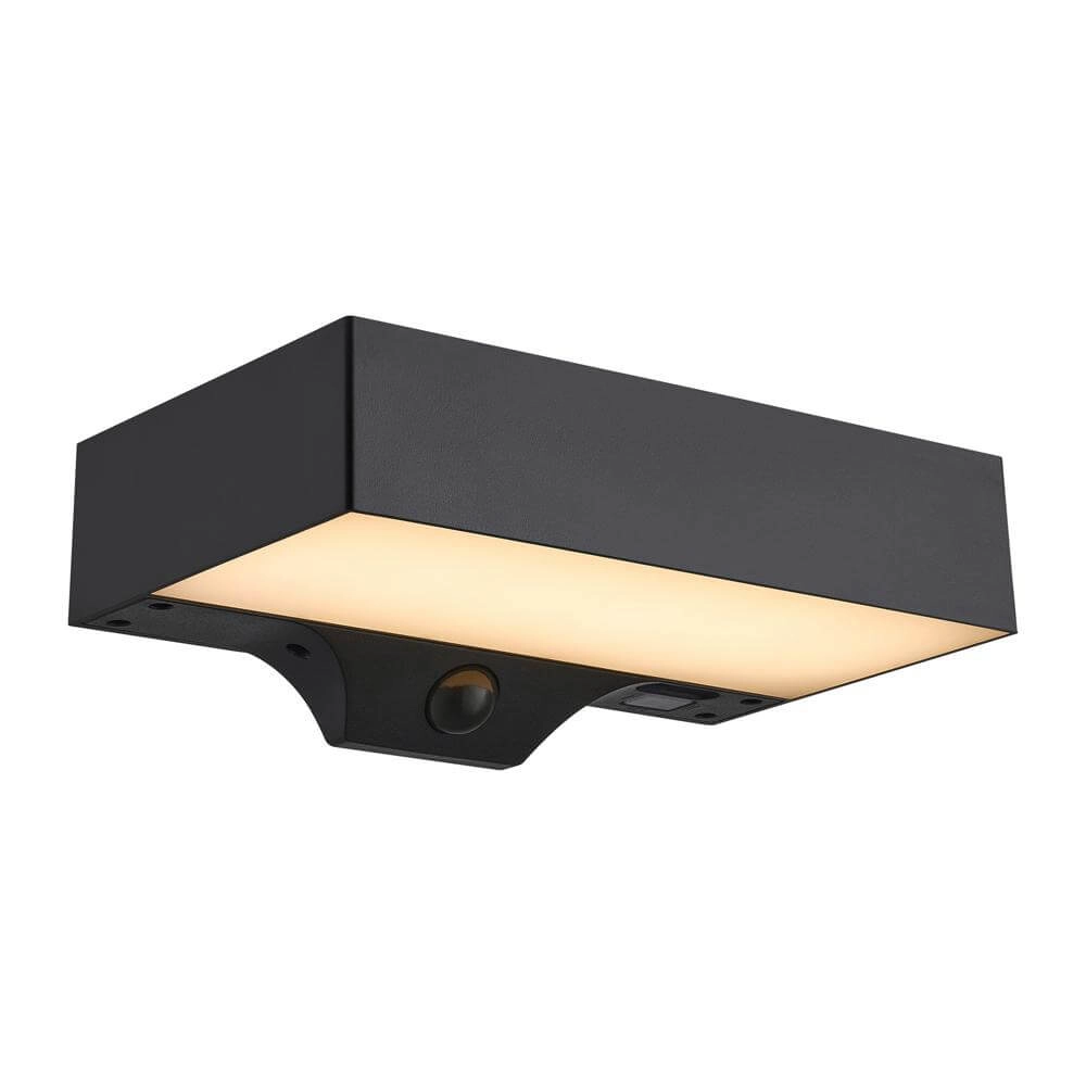 Solar wandlamp Monay zwart rechthoek