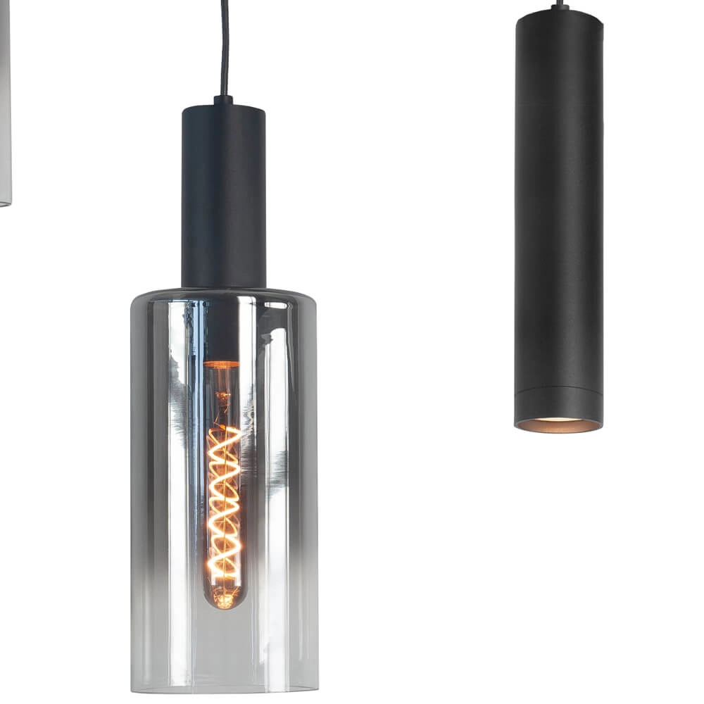 Hanglamp Perugia zwart - 4x E27 - 3x GU10 Highlight 8718379046988