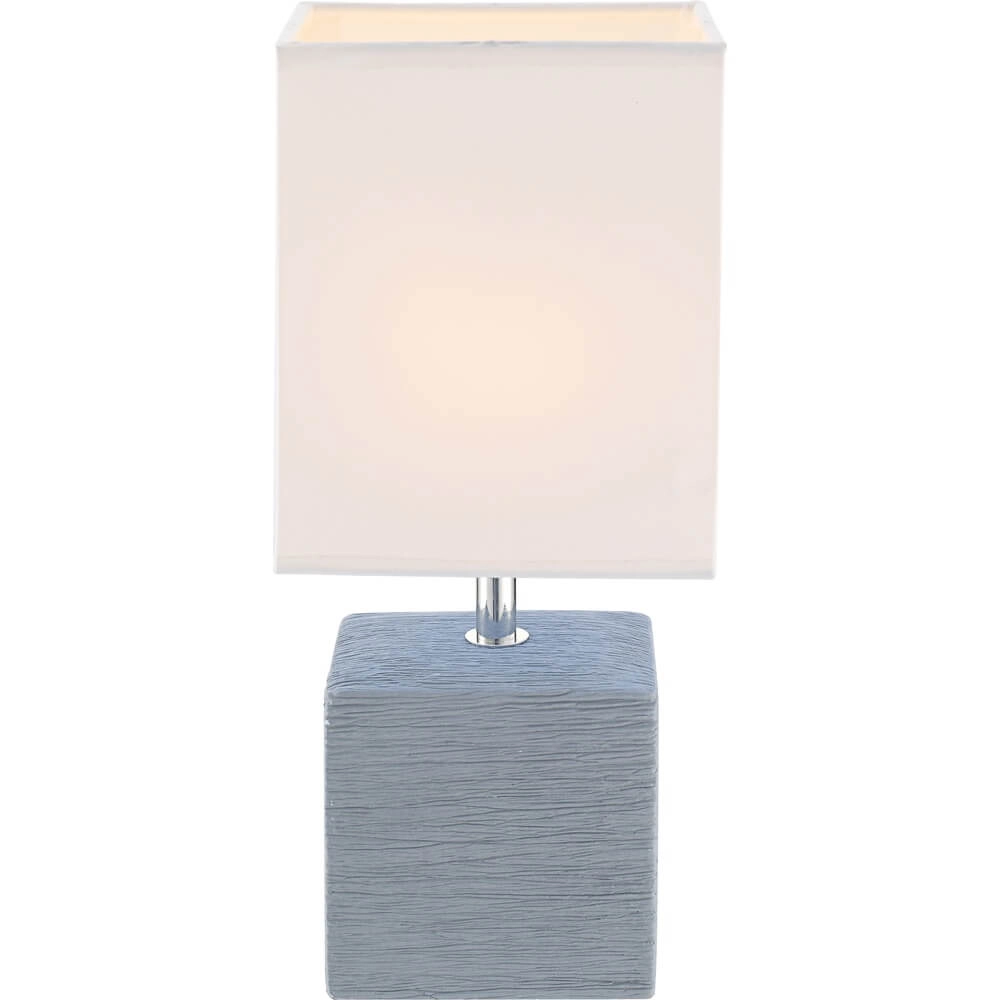 Strakke tafellamp Geri blauw met witte kap Globo 9007371282661
