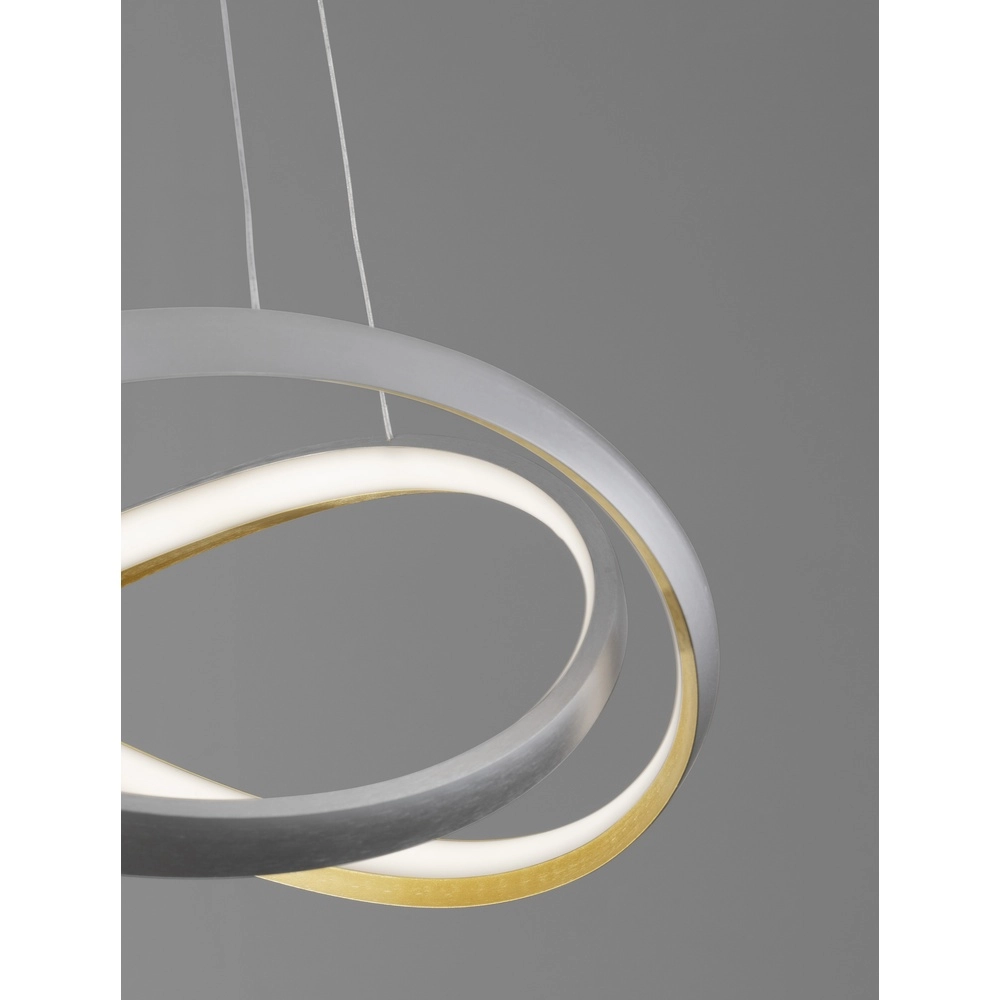 Design hanglamp Odrey zilvergrijs met goud Lyora 5212017444745