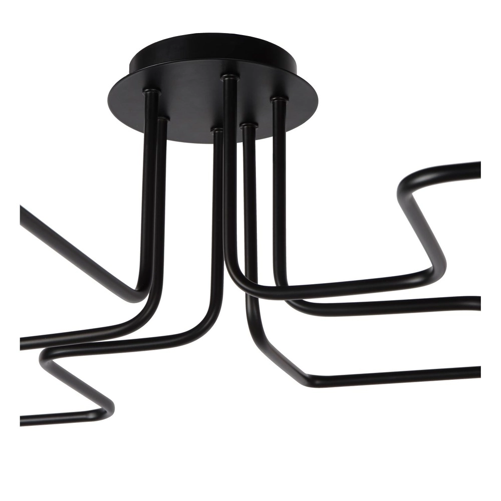 Plafondlamp Lester 6-lichts zwart Lucide 5411212210890