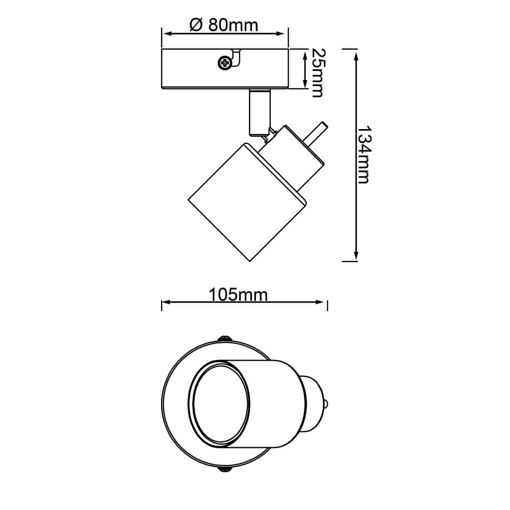 Zwart wandspotje Andres Brilliant 4004353409332