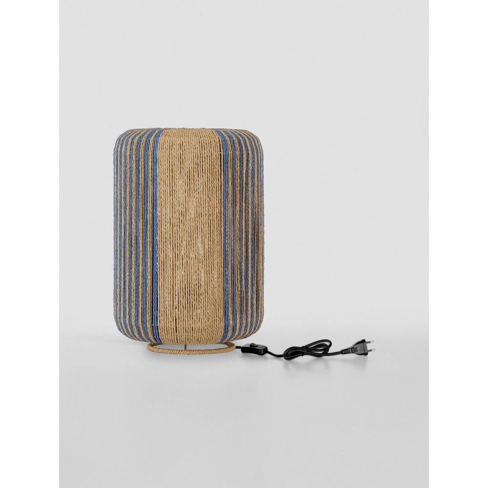 Tafellamp Abby Ø 33cm bruin met blauw Lyora 5212017477385
