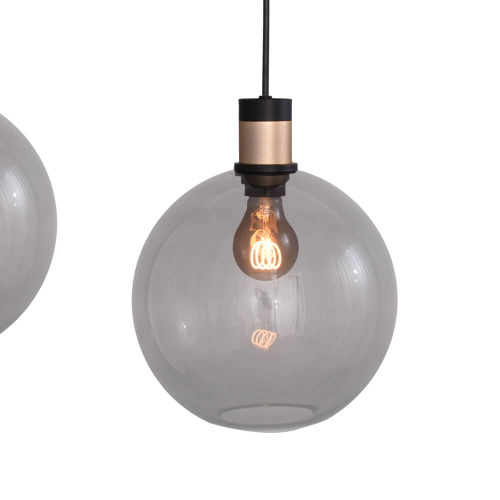 Hanglamp Lazise 2 4x Ø 20cm goud met zwart Masterlight 8718121303901