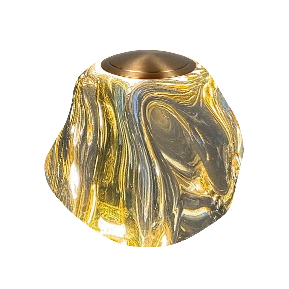 Tafellamp Melina zwart met amber glas enkel