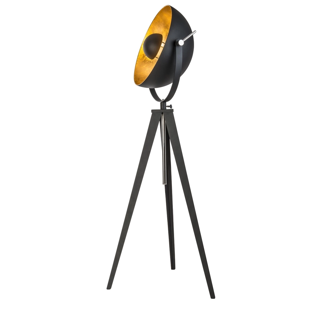 Industriele tripod vloerlamp Bowy zwart Globo 9007371487554