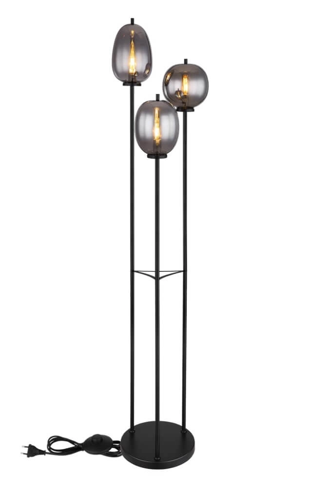 Staande vloerlamp Blacky zwart 3-lichts Staande vloerlamp Blacky zwart 3-lichts