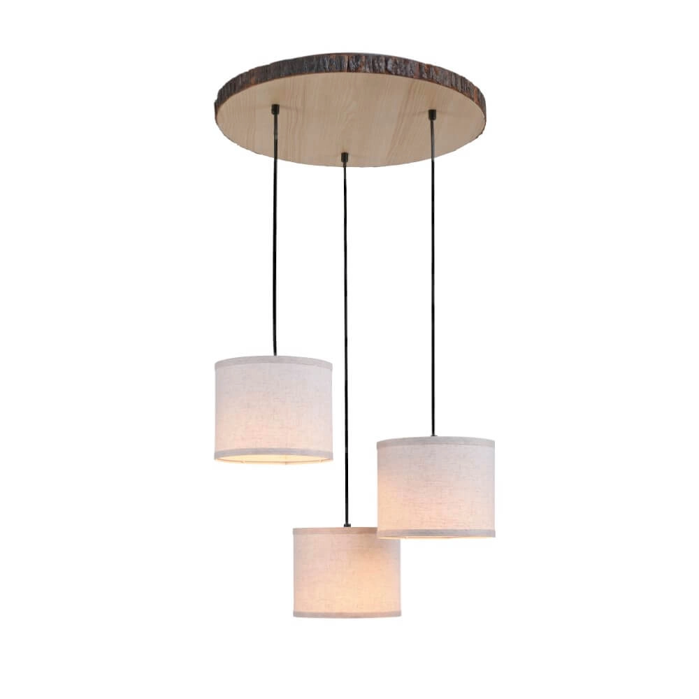 Landelijke plafondlamp Bark hout Just Light 4043689975937