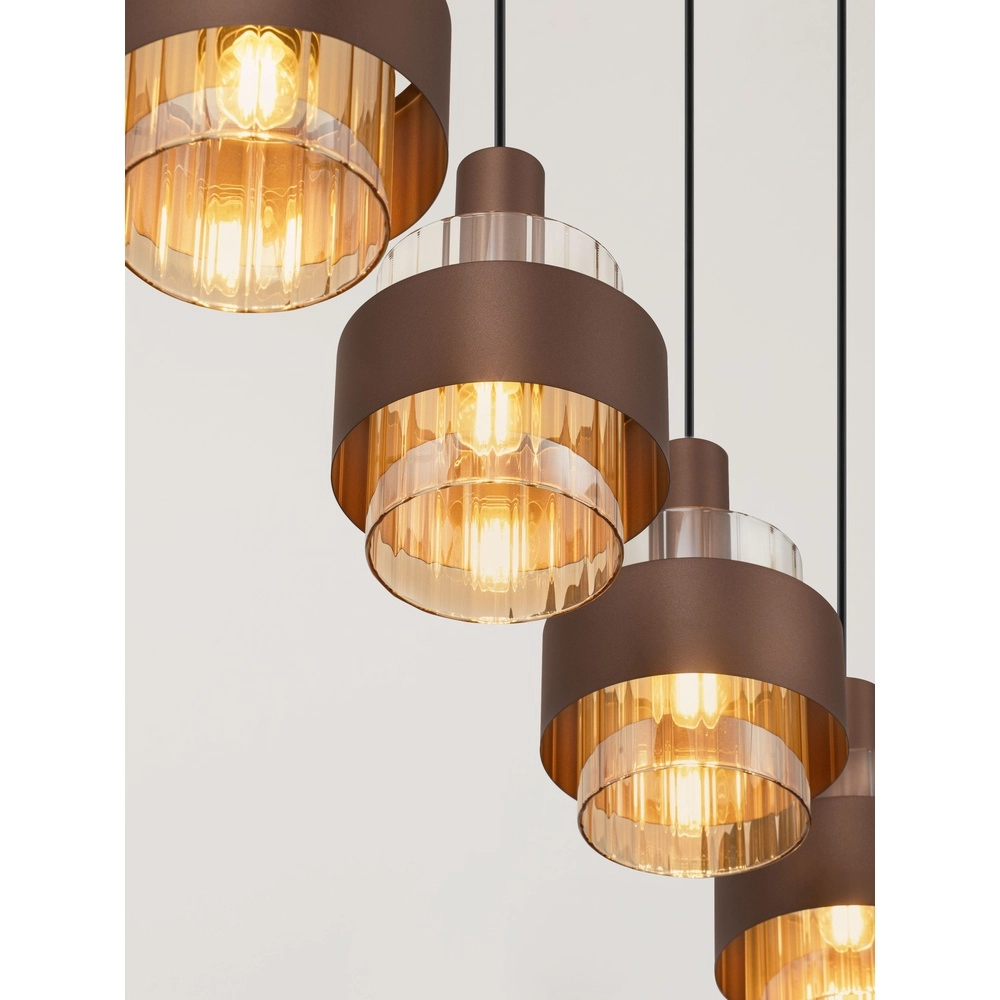 Moderne hanglamp Serena 4-lichts koffie bruin Lyora 5212063501157