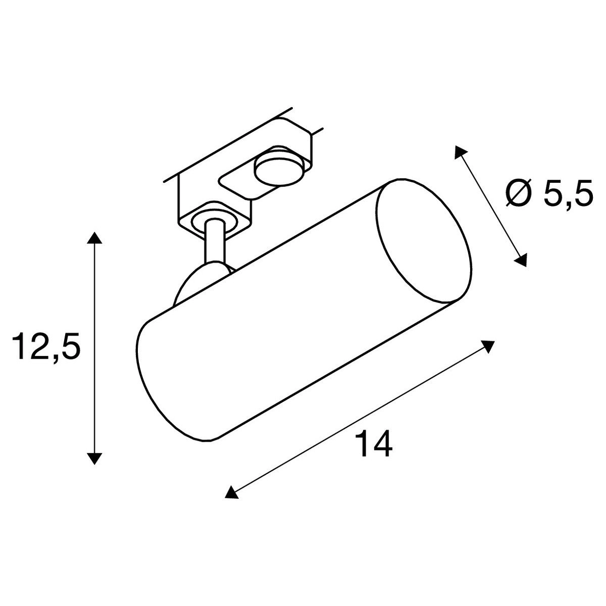 Railspot Helia 50 3-fase zwart SLV 4024163169370