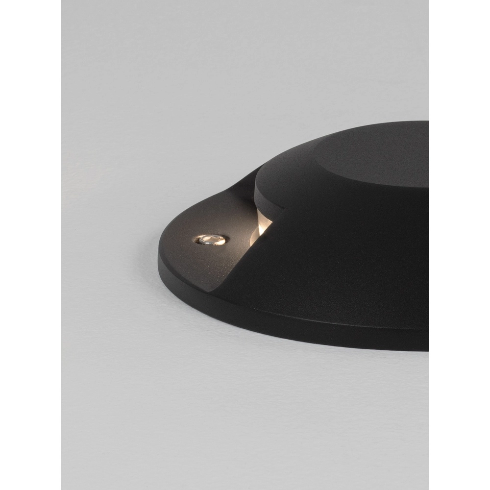 Platte opbouw grondspot Grado zwart - 12W Lyora 5212017497901