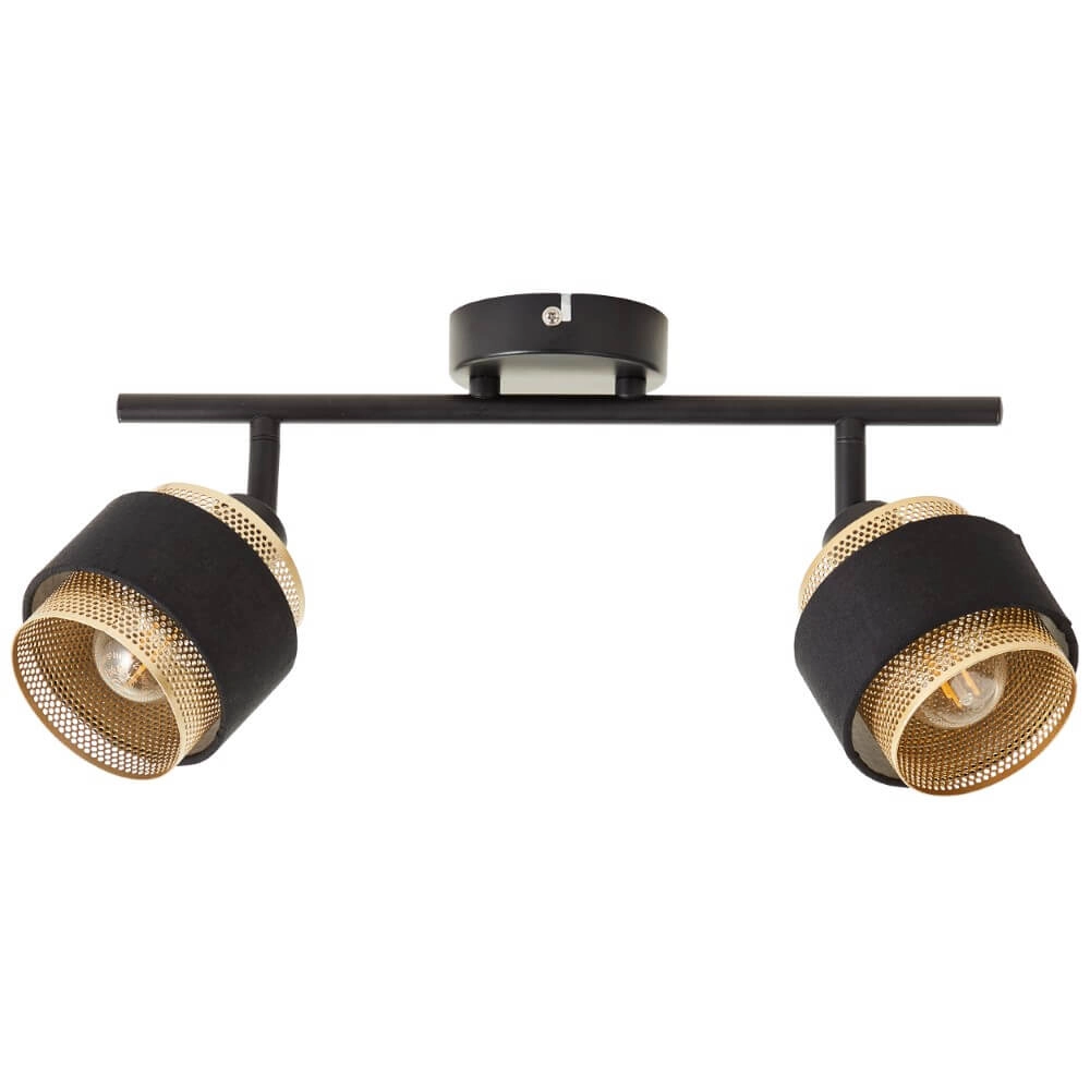 2-lichts plafondlamp Grove zwart met goud Brilliant 4004353424113