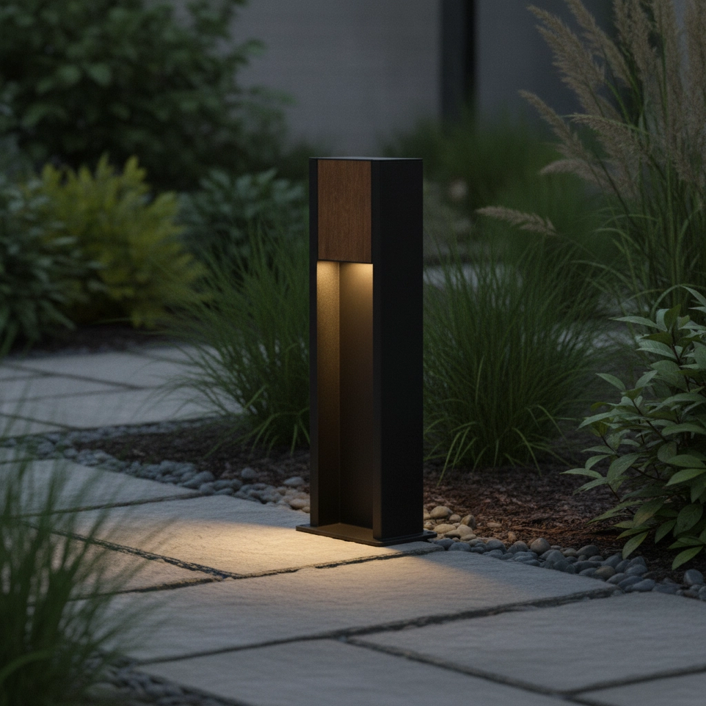 Tuinlamp Kioo zwart met hout
