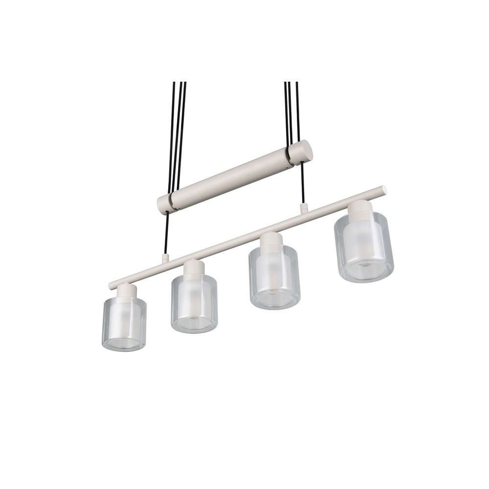 Hanglamp Neralo 4-lichts grijs Trio 4017807702910