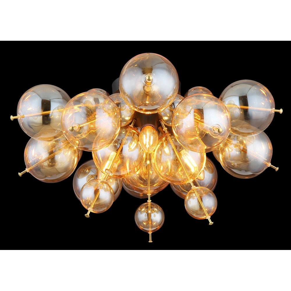 Unieke plafondlamp Udo amber glas Globo 9007371446636