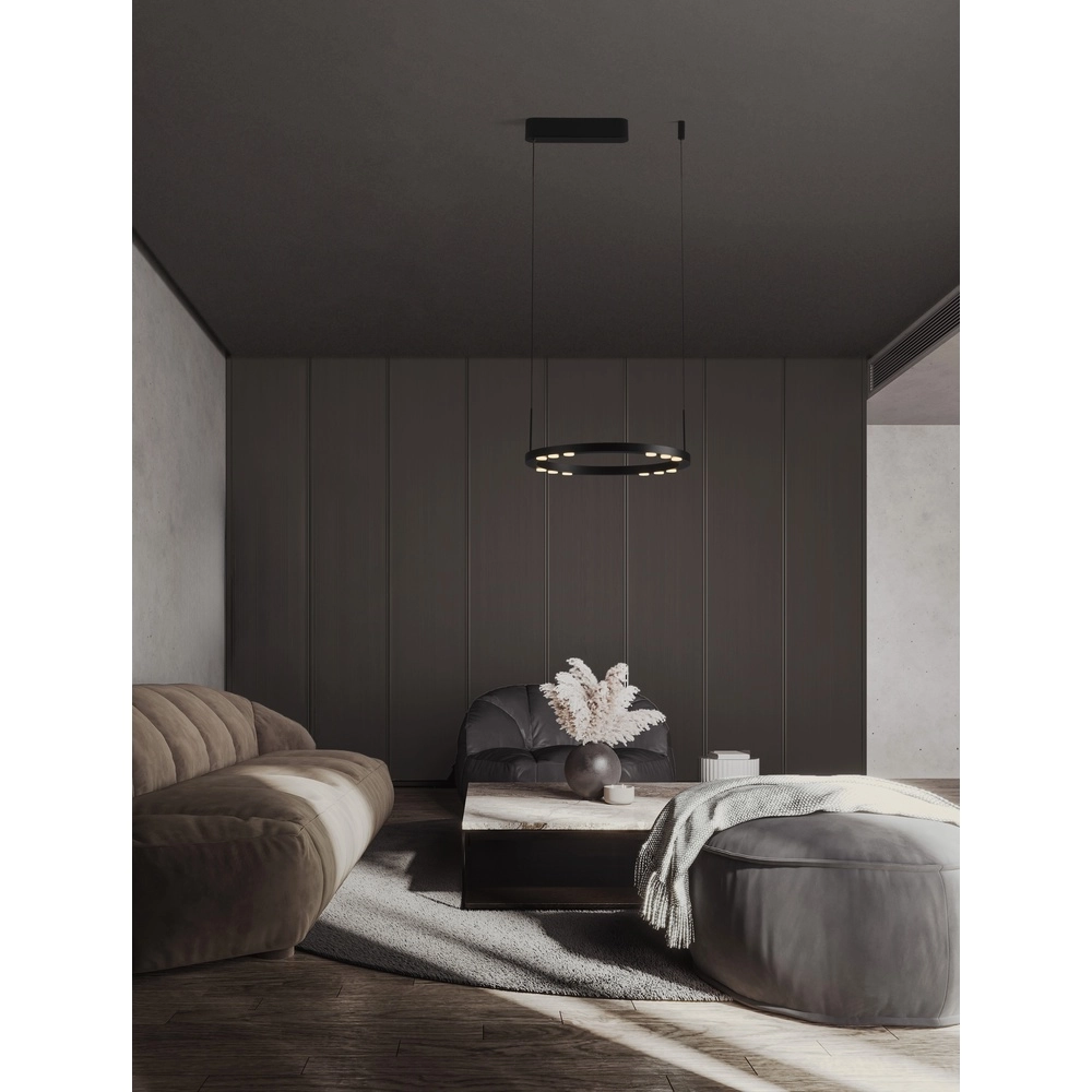 Sleek pendant lamp Lunette black Ø 40cm Lyora 5212017465184