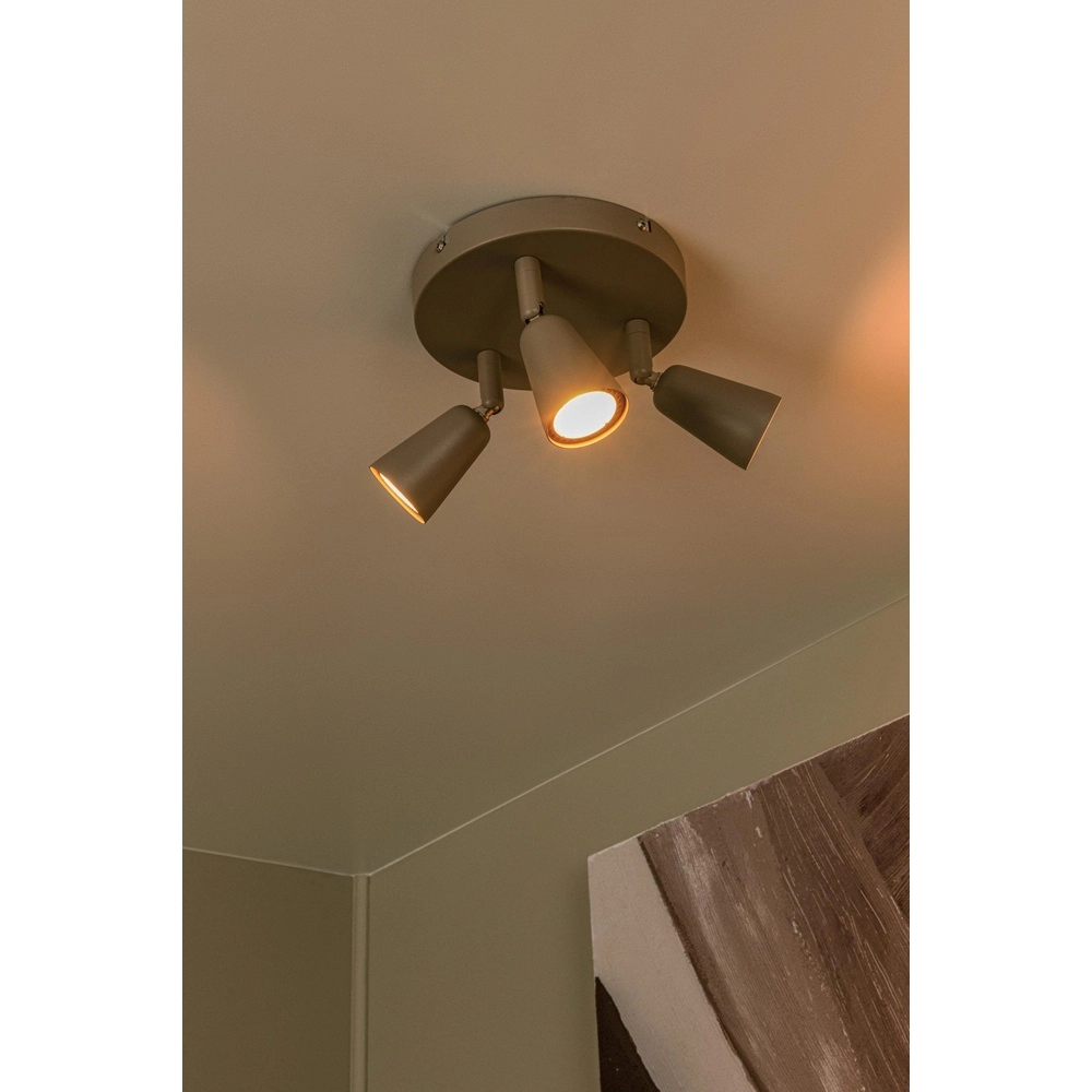 Plafondspot Tiana 3-lichts taupe Lucide 5411212650412