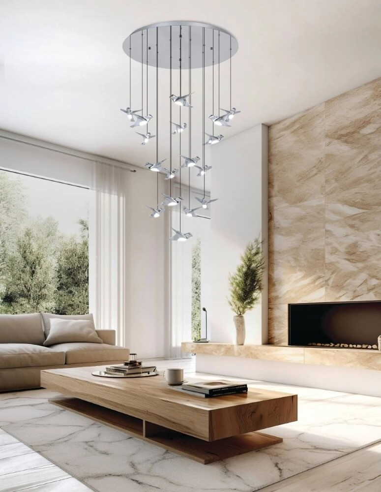 17-lichts hanglamp Paratebueno 1 chroom rond Stars of Light 9008606292233