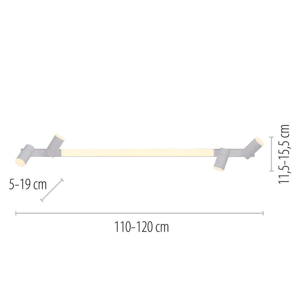 Plafond opbouwspot Pure Lines Spot 110cm - wit Paul Neuhaus 4012248395837