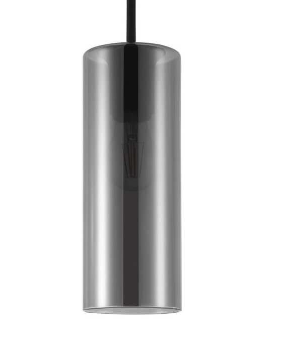 Glazen hanglamp Keyns zwart met smoke glas Glazen hanglamp Keyns zwart met smoke glas